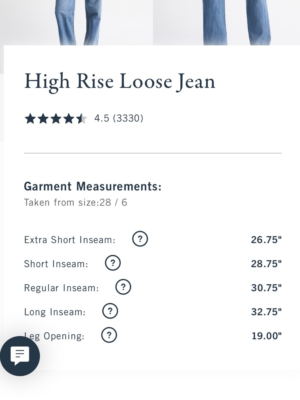 NWT Abercrombie and fitch high rise loose jean size 23 petite (Extra short) - Picture 5 of 6